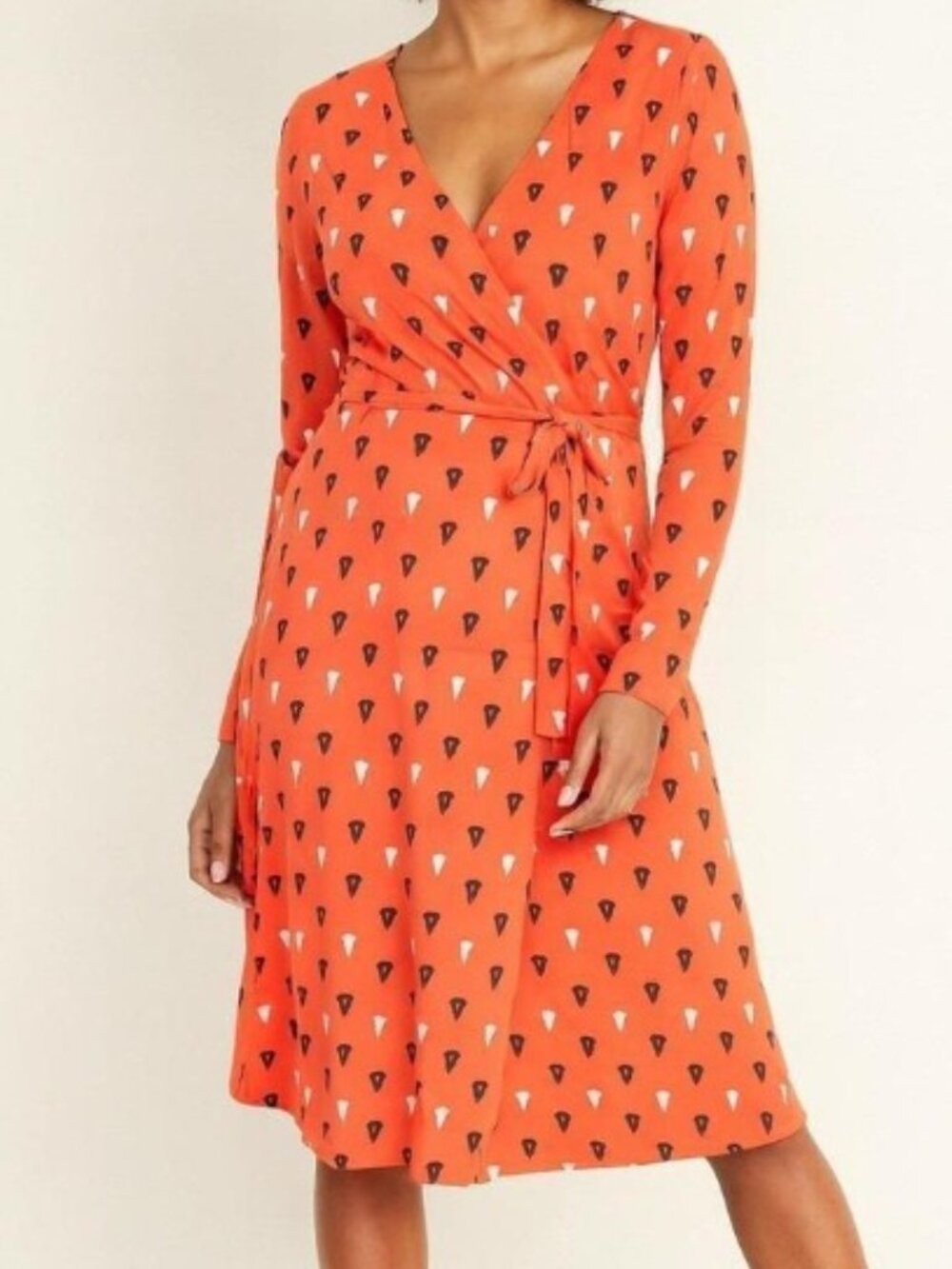 NWT Old Navy Wrap Dress Women's Sailboat Crossing Front Long Sleeve Midi M